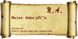 Meier Adorján névjegykártya